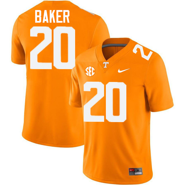 #20 Justin Baker UT Vols Jerseys,Tennessee Volunteers College Football Jerseys Stitched-Orange
